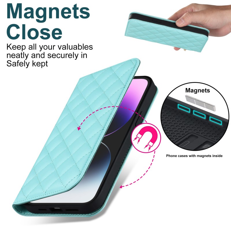 Flip Leather Phone Case for iPhone with MagSafe Wireless Charging, Card Slot